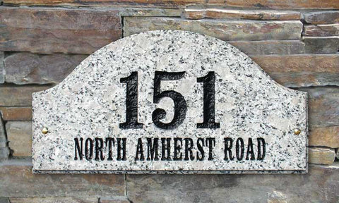 Ridgecrest Arch Solid Granite Address Plaque